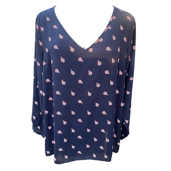 Torrid Georgette Top Hot Air Balloons Torrid Sz 2 Navy Blue Plus Size - Picture 7 of 10